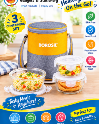 Borosil lunch box for ₹599 for school, college and office use