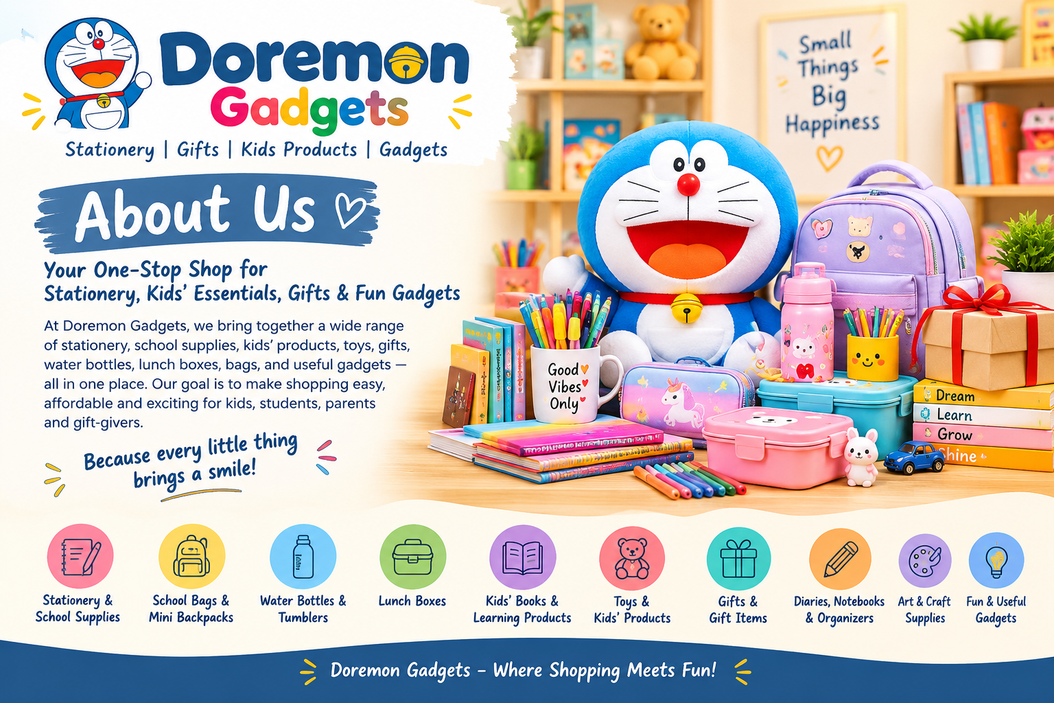 Doremon Gadgets – Online Shop for Stationery, School Supplies, Kids’ Products, Gifts and Gadgets